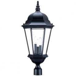 Richmond 3-Light Matte Black Outdoor Post-Mount Light Fixture by Acclaim Lighting