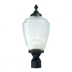 Acorn 1-Light Matte Black Outdoor Post-Mount Fixture by Acclaim Lighting