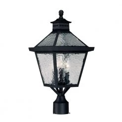 Bay Street 3-Light Matte Black Outdoor Post-Mount Fixture by Acclaim Lighting