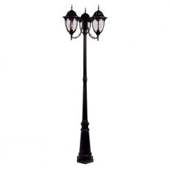 Suffolk 3-Light Matte Black Outdoor Surface-Mount Post Fixture by Acclaim Lighting