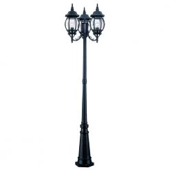 Chateau 3-Head Matte Black Outdoor Surface-Mount Post Combination by Acclaim Lighting