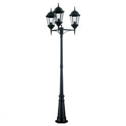 Richmond 3-Head Matte Black Outdoor Surface-Mount Post Combination by Acclaim Lighting