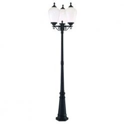 Acorn 3-Head 3-Light Matte Black Outdoor Post Light Combination by Acclaim Lighting