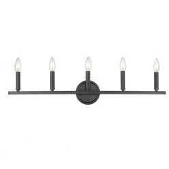 Sawyer 32 in. 5-Light Matte Black Vanity Light by Acclaim Lighting -Acclaim Lighting store matte black acclaim lighting vanity lighting in41156bk 4f 1000