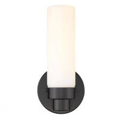 Valmont 1-Light Matte Black Sconce with Etched Glass by Acclaim Lighting -Acclaim Lighting store matte black acclaim lighting wall sconces in41385bk 1f 1000