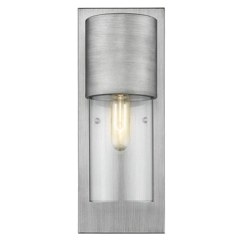 Cooper 1-Light Matte Nickel Outdoor Wall Lantern Sconce With Clear Glass by Acclaim Lighting 6 Cooper 1-Light Matte Nickel Outdoor Wall Lantern Sconce With Clear Glass by Acclaim Lighting - Image 4