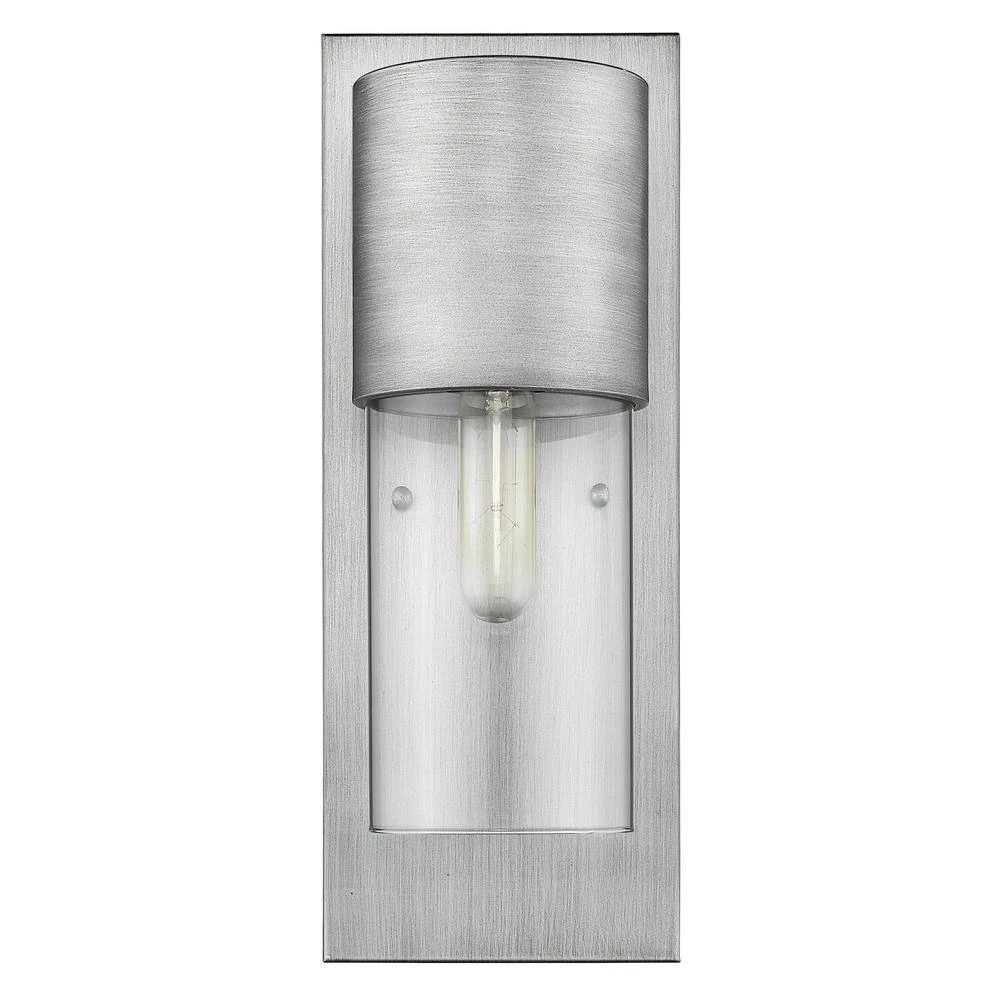 Cooper 1-Light Matte Nickel Outdoor Wall Lantern Sconce With Clear Glass by Acclaim Lighting 5 Cooper 1-Light Matte Nickel Outdoor Wall Lantern Sconce With Clear Glass by Acclaim Lighting - Image 3
