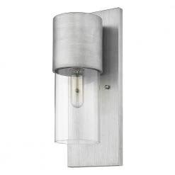 Cooper 1-Light Matte Nickel Outdoor Wall Lantern Sconce With Clear Glass by Acclaim Lighting