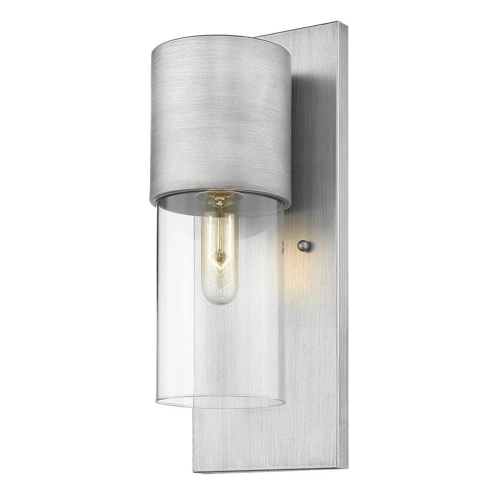 Cooper 1-Light Matte Nickel Outdoor Wall Lantern Sconce With Clear Glass by Acclaim Lighting 4 Cooper 1-Light Matte Nickel Outdoor Wall Lantern Sconce With Clear Glass by Acclaim Lighting - Image 2