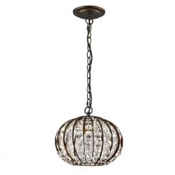 Olivia 1-Light Indoor Pendant Oil Rubbed Bronze Pendant with Crystal by Acclaim Lighting