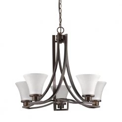 Mia Indoor 5-Light Oil Rubbed Bronze Mini Chandelier with Glass Shades by Acclaim Lighting