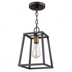 Tiberton 1-Light Oil-Rubbed Bronze Pendant with Antique Brass Socket by Acclaim Lighting