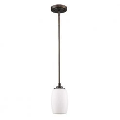 Sophia Indoor 1-Light Mini Pendant with Glass Shade in Oil Rubbed Bronze by Acclaim Lighting