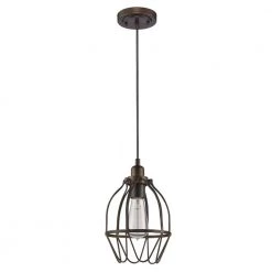 Loft 1-Light Oil-Rubbed Bronze Pendant with Wire Shade by Acclaim Lighting