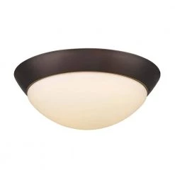 75-Watt Equivalence Oil-Rubbed Bronze Integrated LED Flush Mount with Frosted Glass by Acclaim Lighting