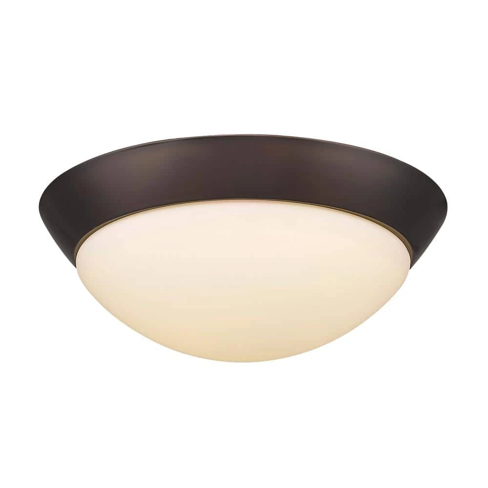 75-Watt Equivalence Oil-Rubbed Bronze Integrated LED Flush Mount with Frosted Glass by Acclaim Lighting 3 75-Watt Equivalence Oil-Rubbed Bronze Integrated LED Flush Mount with Frosted Glass by Acclaim Lighting