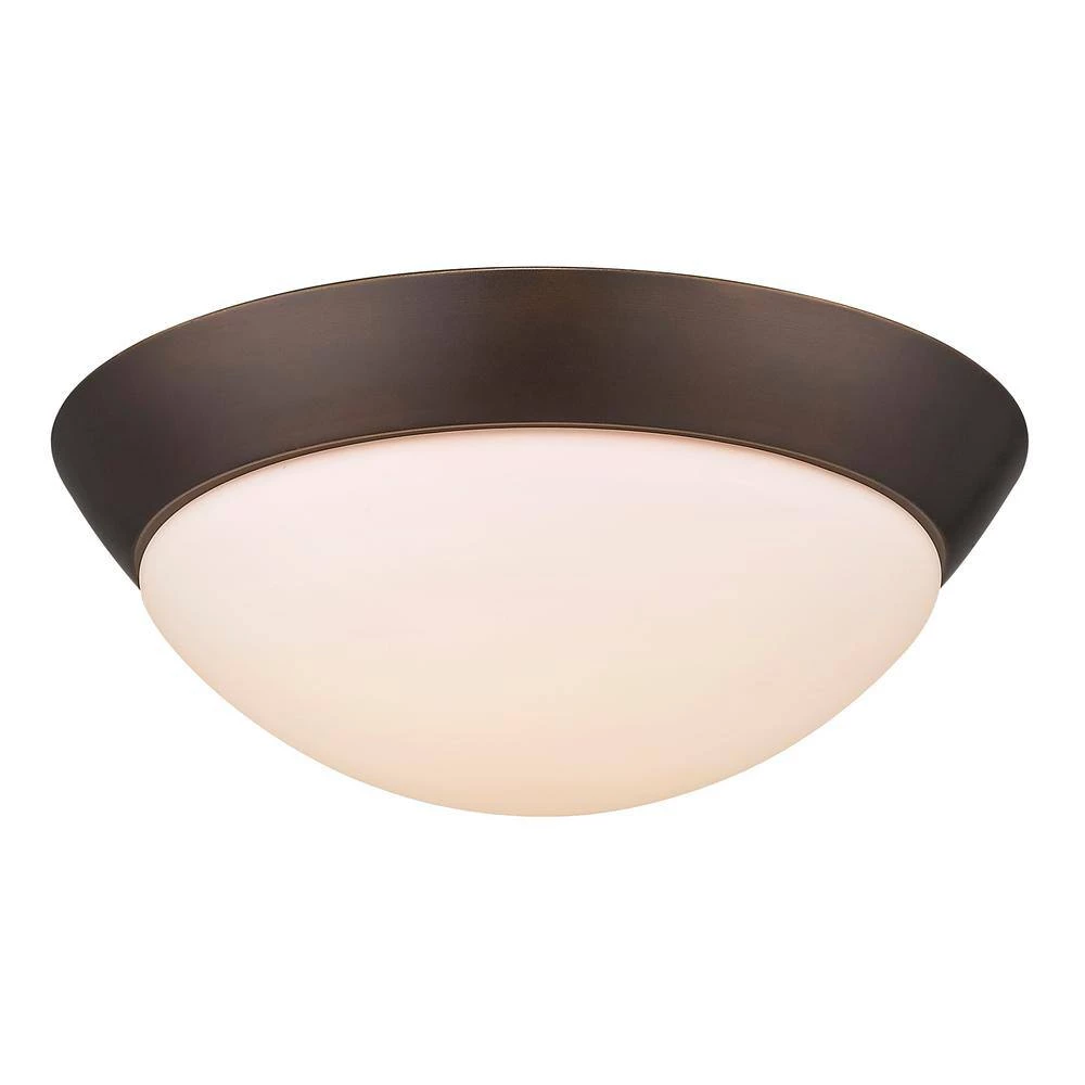 75-Watt Equivalence Oil-Rubbed Bronze Integrated LED Flush Mount with Frosted Glass by Acclaim Lighting 4 75-Watt Equivalence Oil-Rubbed Bronze Integrated LED Flush Mount with Frosted Glass by Acclaim Lighting - Image 2