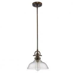 Virginia Indoor 1-Light Oil Rubbed Bronze Mini-Pendant with Glass Shade by Acclaim Lighting