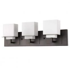 Rampart 22 in. 3-Light Oil-Rubbed Bronze Vanity Light with Etched Glass Shades by Acclaim Lighting