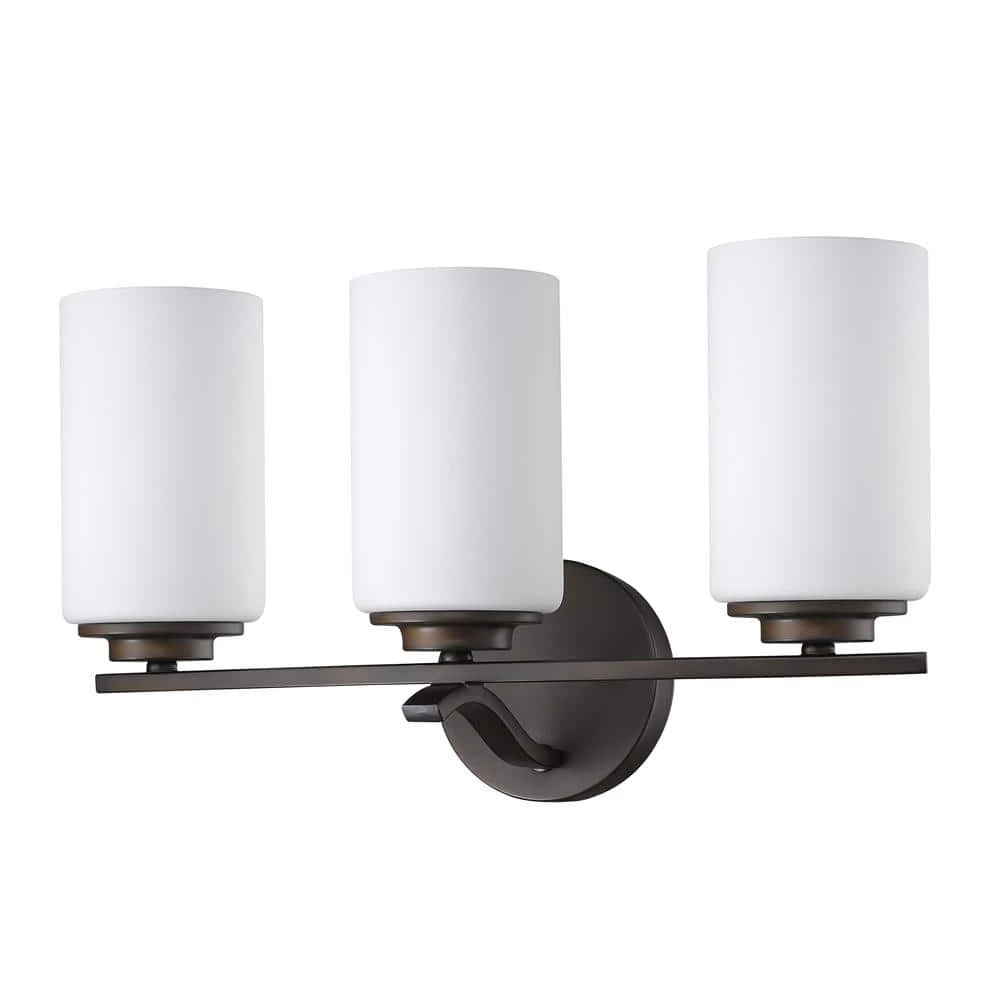 Poydras 3-Light Oil-Rubbed Bronze Vanity Light with Etched Glass Shades by Acclaim Lighting 3 Poydras 3-Light Oil-Rubbed Bronze Vanity Light with Etched Glass Shades by Acclaim Lighting