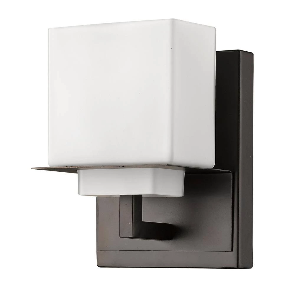 Rampart 1-Light Oil-Rubbed Bronze Sconce with Etched Glass Shade by Acclaim Lighting 4 Rampart 1-Light Oil-Rubbed Bronze Sconce with Etched Glass Shade by Acclaim Lighting - Image 2