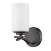 Poydras 1-Light Oil-Rubbed Bronze Sconce with Etched Glass Shade by Acclaim Lighting