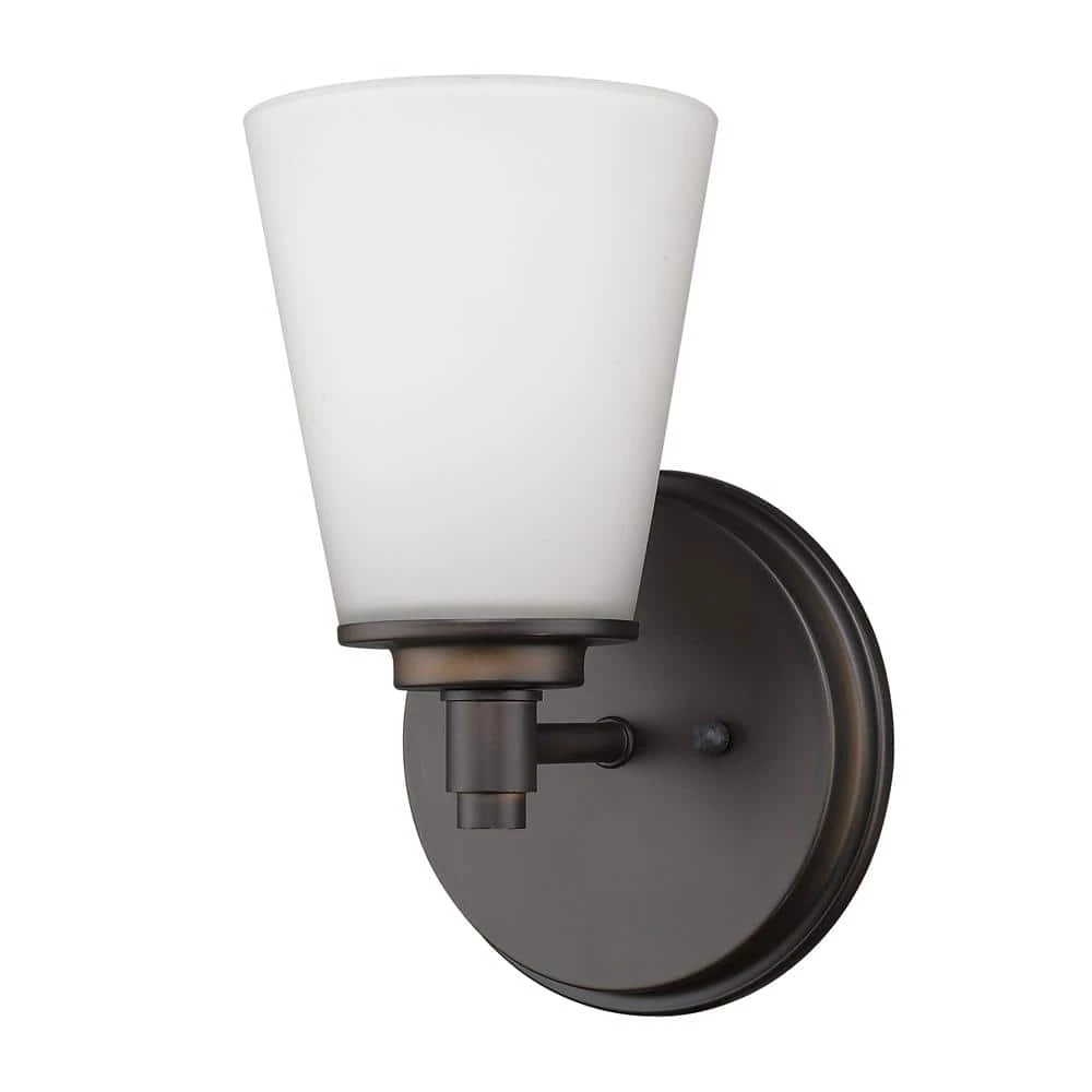 Conti 1-Light Oil-Rubbed Bronze Sconce with Etched Glass Shade by Acclaim Lighting 3 Conti 1-Light Oil-Rubbed Bronze Sconce with Etched Glass Shade by Acclaim Lighting
