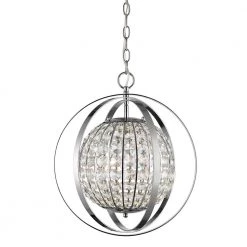 Olivia 1-Light Polished Nickel Indoor Pendant with Crystal by Acclaim Lighting