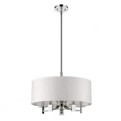 Andrea Indoor 5-Light Polished Nickel Pendant with Fabric Shade by Acclaim Lighting