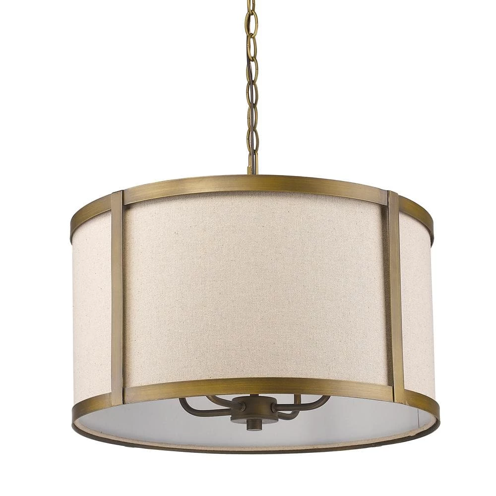 Jessica Indoor 4-Light Raw Brass Pendant with Fabric Shade by Acclaim Lighting 3 Jessica Indoor 4-Light Raw Brass Pendant with Fabric Shade by Acclaim Lighting