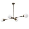 Portsmith 4-Light Raw Brass Island Pendant with White Globe Shades by Acclaim Lighting