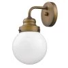 Portsmith 1-Light Raw Brass Sconce with White Globe Shade by Acclaim Lighting