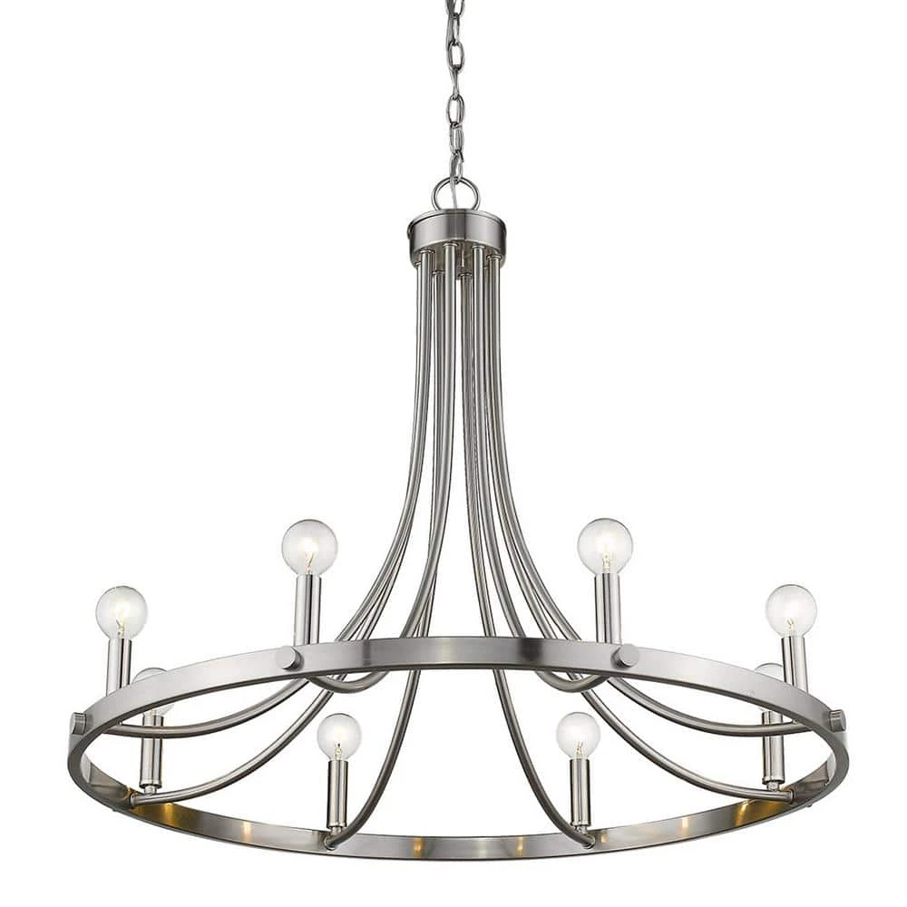 Sawyer 8-Light Satin Nickel Chandelier by Acclaim Lighting 3 Sawyer 8-Light Satin Nickel Chandelier by Acclaim Lighting