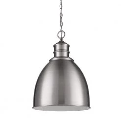 Colby 1-Light Indoor Satin Nickel Pendant with Metal Shade by Acclaim Lighting