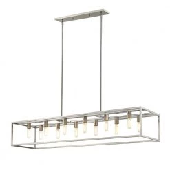 Cobar 12-Light Satin Nickel Island Pendant by Acclaim Lighting -Acclaim Lighting store satin nickel acclaim lighting chandeliers in21003sn 4f 1000