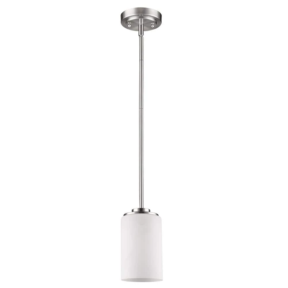 Addison Indoor 1-Light Mini Pendant with Glass Shade in Satin Nickel by Acclaim Lighting 3 Addison Indoor 1-Light Mini Pendant with Glass Shade in Satin Nickel by Acclaim Lighting