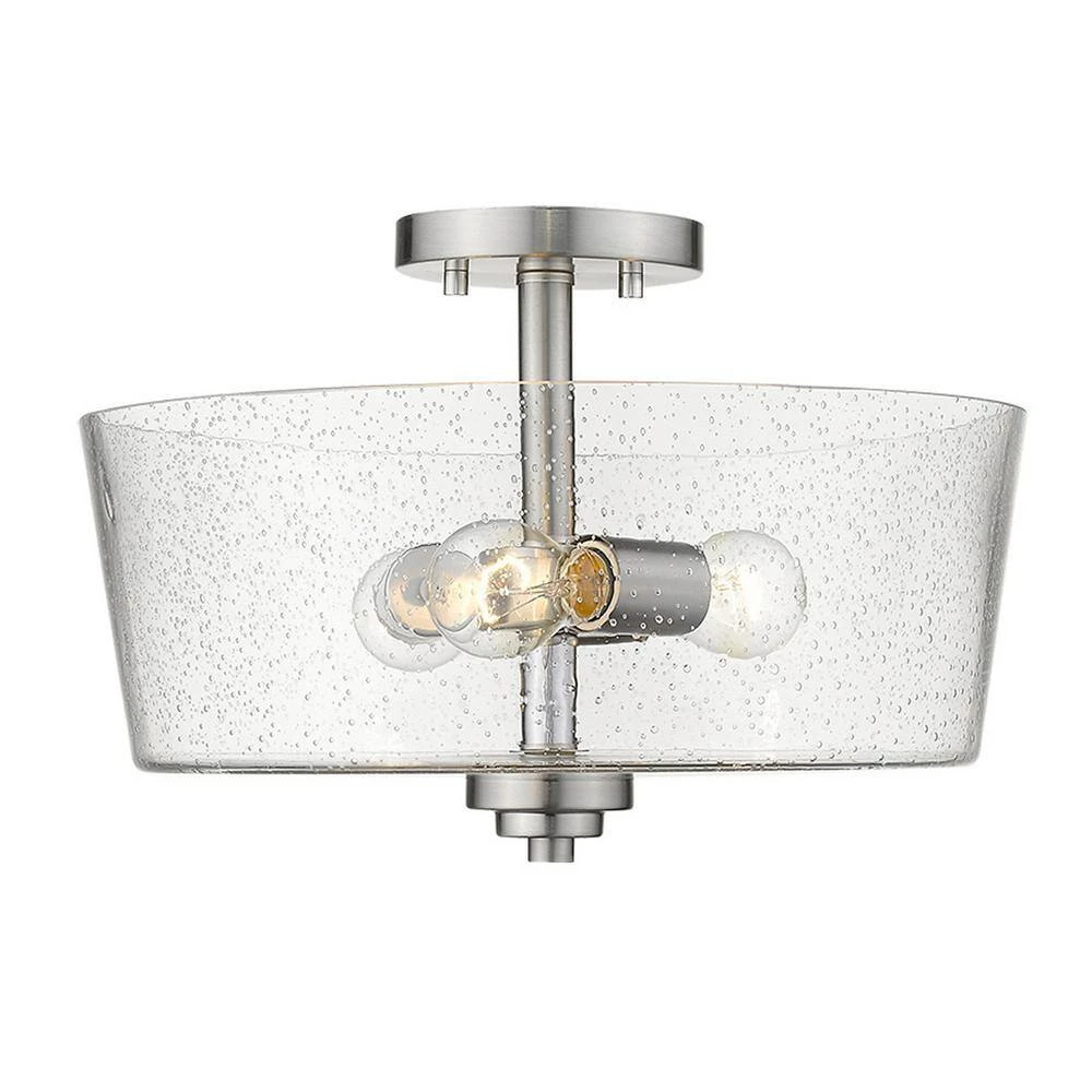 Rowe 15 in. 3-Light Satin Nickel Semi-Flush Mount by Acclaim Lighting 5 Rowe 15 in. 3-Light Satin Nickel Semi-Flush Mount by Acclaim Lighting - Image 4