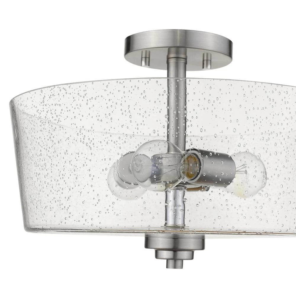 Rowe 15 in. 3-Light Satin Nickel Semi-Flush Mount by Acclaim Lighting 6 Rowe 15 in. 3-Light Satin Nickel Semi-Flush Mount by Acclaim Lighting - Image 5