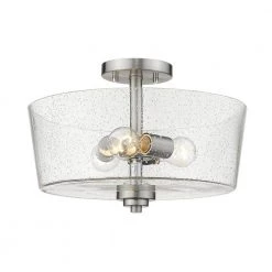 Rowe 15 in. 3-Light Satin Nickel Semi-Flush Mount by Acclaim Lighting