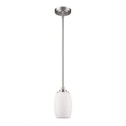 Sophia Indoor 1-Light Mini Pendant with Glass Shade in Satin Nickel by Acclaim Lighting