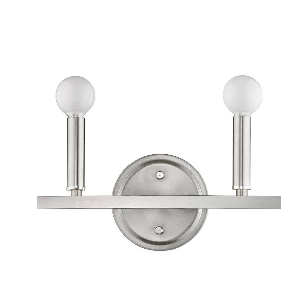 Sawyer 12 in. 2-Light Satin Nickel Vanity Light by Acclaim Lighting 5 Sawyer 12 in. 2-Light Satin Nickel Vanity Light by Acclaim Lighting - Image 3