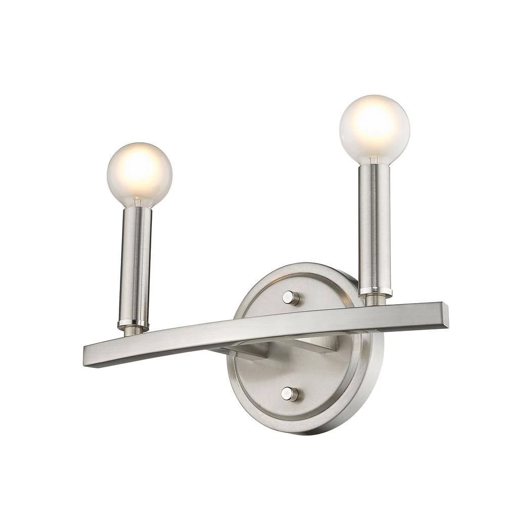 Sawyer 12 in. 2-Light Satin Nickel Vanity Light by Acclaim Lighting 4 Sawyer 12 in. 2-Light Satin Nickel Vanity Light by Acclaim Lighting - Image 2