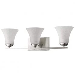 Union 3-Light Satin Nickel Vanity Light with Frosted Glass Shades by Acclaim Lighting