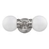 Fairfax 2-Light Satin Nickel Vanity Light with White Globe Shades by Acclaim Lighting