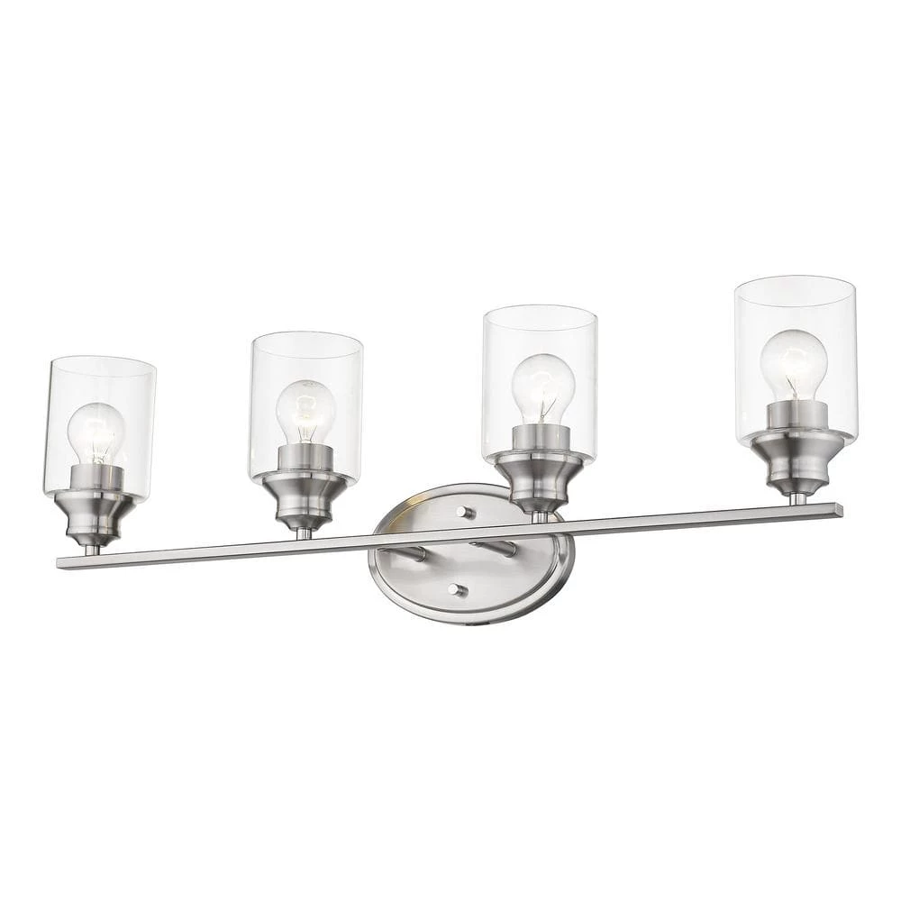 Gemma 4-Light Satin Nickel Vanity by Acclaim Lighting 3 Gemma 4-Light Satin Nickel Vanity by Acclaim Lighting