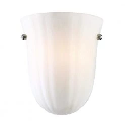 Baronne 1-Light Satin Nickel Sconce with Frosted Glass by Acclaim Lighting
