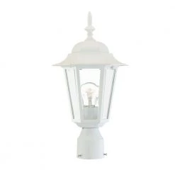 Camelot 1-Light Textured White Outdoor Post-Mount Fixture by Acclaim Lighting