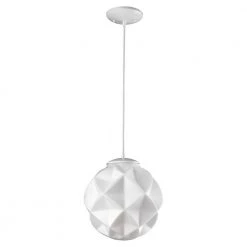 Nova 1-Light White Mini Pendant with Geometric Globe Shade by Acclaim Lighting