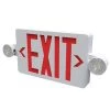 Evade 120-Volt/277-Volt Integrated LED White with Red Letter Exit Combination by HALCO LIGHTING TECHNOLOGIES