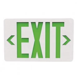 Evade 120-Volt/277-Volt Integrated LED White with Green Exit Sign by HALCO LIGHTING TECHNOLOGIES